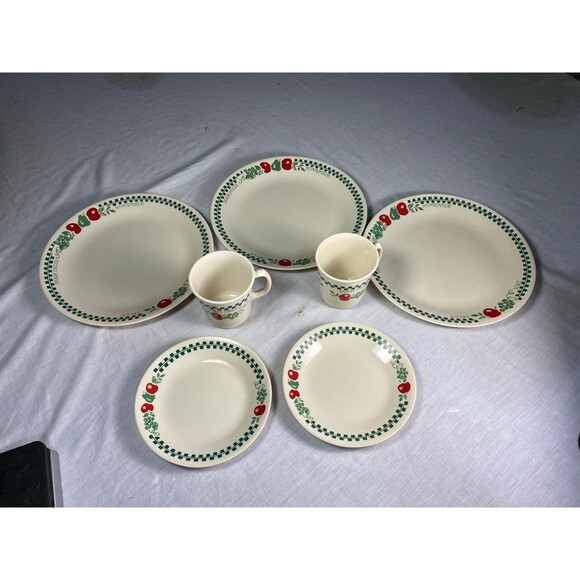 7pc Corelle Corning Farm Fresh Dinner Bread Dessert Plate Coffee Cup - Picture 1 of 11